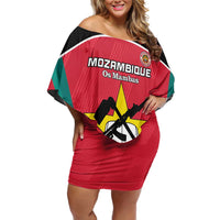 Custom Mozambique Football Family Matching Off Shoulder Short Dress and Hawaiian Shirt Go Os Mambas - Wonder Print Shop