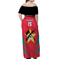 Custom Mozambique Football Off Shoulder Maxi Dress Go Os Mambas - Wonder Print Shop
