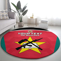 Custom Mozambique Football Round Carpet Go Os Mambas