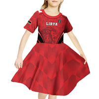 Custom Libya Football Kid Short Sleeve Dress Go Fursan al-Mutawasit - Wonder Print Shop