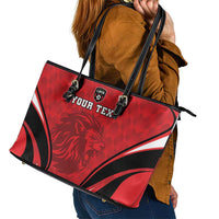 Custom Libya Football Leather Tote Bag Go Fursan al-Mutawasit - Wonder Print Shop