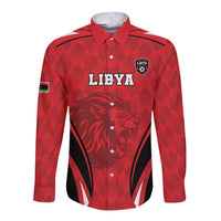 Custom Libya Football Long Sleeve Button Shirt Go Fursan al-Mutawasit - Wonder Print Shop