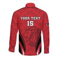 Custom Libya Football Long Sleeve Button Shirt Go Fursan al-Mutawasit - Wonder Print Shop