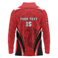 Custom Libya Football Long Sleeve Polo Shirt Go Fursan al-Mutawasit - Wonder Print Shop