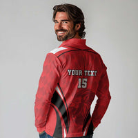 Custom Libya Football Long Sleeve Polo Shirt Go Fursan al-Mutawasit - Wonder Print Shop