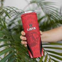 Custom Libya Football Skinny Tumbler Go Fursan al-Mutawasit - Wonder Print Shop