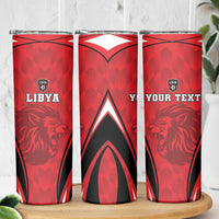 Custom Libya Football Skinny Tumbler Go Fursan al-Mutawasit - Wonder Print Shop