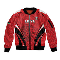 Custom Libya Football Sleeve Zip Bomber Jacket Go Fursan al-Mutawasit - Wonder Print Shop