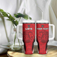 Custom Libya Football Tumbler With Handle Go Fursan al-Mutawasit - Wonder Print Shop