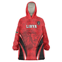 Custom Libya Football Wearable Blanket Hoodie Go Fursan al-Mutawasit - Wonder Print Shop