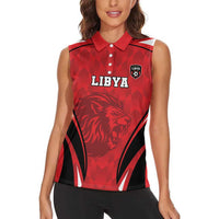 Custom Libya Football Women Sleeveless Polo Shirt Go Fursan al-Mutawasit - Wonder Print Shop