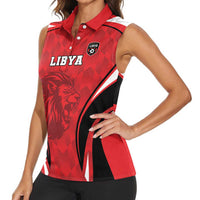 Custom Libya Football Women Sleeveless Polo Shirt Go Fursan al-Mutawasit - Wonder Print Shop