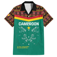 Custom Cameroon Football Family Matching Short Sleeve Bodycon Dress and Hawaiian Shirt Go Champions - Toghu Pattern