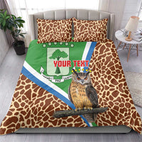Personalised Equatorial Guinea Bedding Set Bubo Poensis Mix Giraffe Pattern