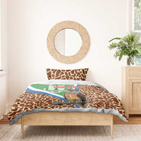 Personalised Equatorial Guinea Bedding Set Bubo Poensis Mix Giraffe Pattern