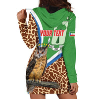 Personalised Equatorial Guinea Hoodie Dress Bubo Poensis Mix Giraffe Pattern