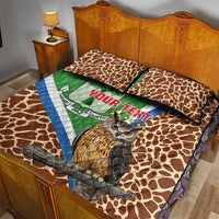 Personalised Equatorial Guinea Quilt Bed Set Bubo Poensis Mix Giraffe Pattern