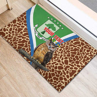 Personalised Equatorial Guinea Rubber Doormat Bubo Poensis Mix Giraffe Pattern