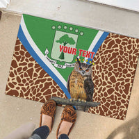 Personalised Equatorial Guinea Rubber Doormat Bubo Poensis Mix Giraffe Pattern