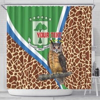 Personalised Equatorial Guinea Shower Curtain Bubo Poensis Mix Giraffe Pattern