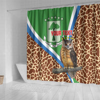 Personalised Equatorial Guinea Shower Curtain Bubo Poensis Mix Giraffe Pattern