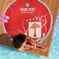 Custom Equatorial Guinea Football Beach Blanket Allez Nzalang Nacional - Red Version