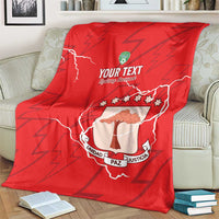 Custom Equatorial Guinea Football Blanket Allez Nzalang Nacional - Red Version