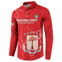 Custom Equatorial Guinea Football Button Sweatshirt Allez Nzalang Nacional - Red Version