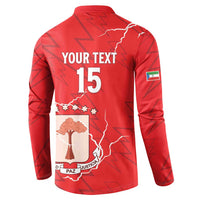 Custom Equatorial Guinea Football Button Sweatshirt Allez Nzalang Nacional - Red Version