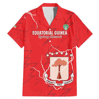 Custom Equatorial Guinea Football Family Matching Mermaid Dress and Hawaiian Shirt Allez Nzalang Nacional - Red Version