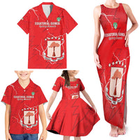 Custom Equatorial Guinea Football Family Matching Tank Maxi Dress and Hawaiian Shirt Allez Nzalang Nacional - Red Version