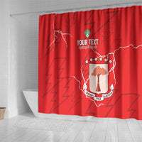 Custom Equatorial Guinea Football Shower Curtain Allez Nzalang Nacional - Red Version