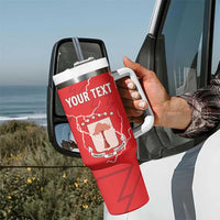 Custom Equatorial Guinea Football Tumbler With Handle Allez Nzalang Nacional - Red Version