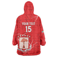 Custom Equatorial Guinea Football Wearable Blanket Hoodie Allez Nzalang Nacional - Red Version