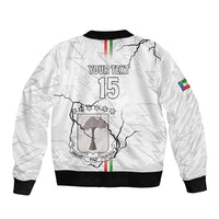 Custom Equatorial Guinea Football Bomber Jacket Allez Nzalang Nacional - White Version