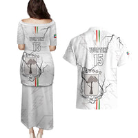 Custom Equatorial Guinea Football Couples Matching Puletasi and Hawaiian Shirt Allez Nzalang Nacional - White Version