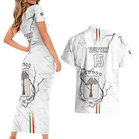Custom Equatorial Guinea Football Couples Matching Short Sleeve Bodycon Dress and Hawaiian Shirt Allez Nzalang Nacional - White Version