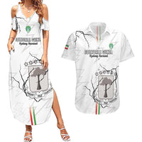 Custom Equatorial Guinea Football Couples Matching Summer Maxi Dress and Hawaiian Shirt Allez Nzalang Nacional - White Version