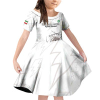 Custom Equatorial Guinea Football Family Matching Off Shoulder Short Dress and Hawaiian Shirt Allez Nzalang Nacional - White Version