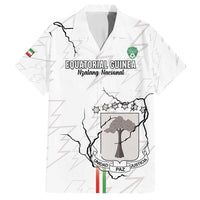 Custom Equatorial Guinea Football Family Matching Summer Maxi Dress and Hawaiian Shirt Allez Nzalang Nacional - White Version