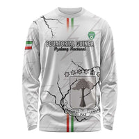 Custom Equatorial Guinea Football Long Sleeve Shirt Allez Nzalang Nacional - White Version