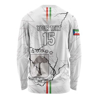 Custom Equatorial Guinea Football Long Sleeve Shirt Allez Nzalang Nacional - White Version