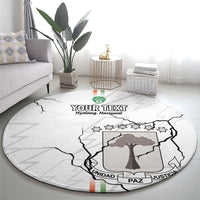 Custom Equatorial Guinea Football Round Carpet Allez Nzalang Nacional - White Version