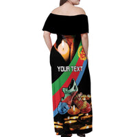 Personalized Eritrea Martyrs Day Off Shoulder Maxi Dress Candlelight Vigil Shida Shoes
