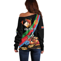 Personalized Eritrea Martyrs Day Off Shoulder Sweater Candlelight Vigil Shida Shoes