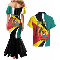 Personalized Mozambique Couples Matching Mermaid Dress and Hawaiian Shirt 50 Years Anniversary Independence Day