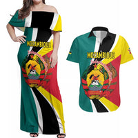 Personalized Mozambique Couples Matching Off Shoulder Maxi Dress and Hawaiian Shirt 50 Years Anniversary Independence Day