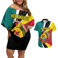 Personalized Mozambique Couples Matching Off Shoulder Short Dress and Hawaiian Shirt 50 Years Anniversary Independence Day
