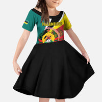 Personalized Mozambique Family Matching Off The Shoulder Long Sleeve Dress and Hawaiian Shirt 50 Years Anniversary Independence Day