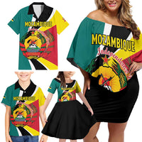 Personalized Mozambique Family Matching Off Shoulder Short Dress and Hawaiian Shirt 50 Years Anniversary Independence Day